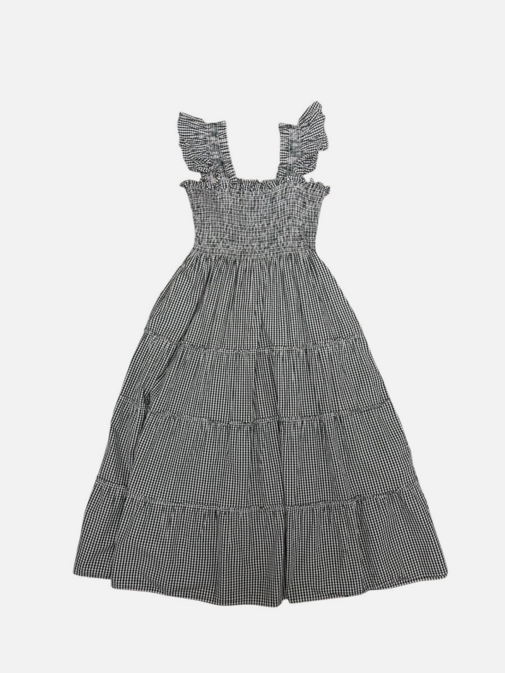 Hill House “Nap Dress” Maxi Dress in Forest Green and White Gingham - Picture 4 of 8